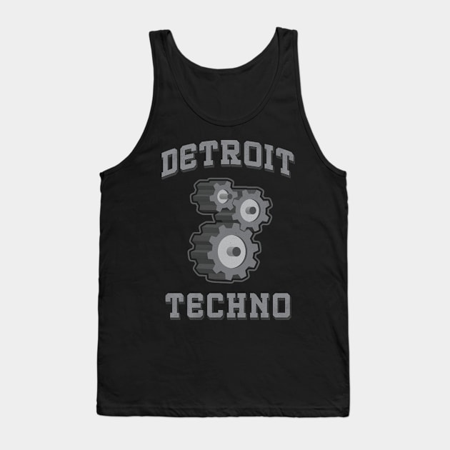 Detroit Techno Gears Tank Top by SunsetGraphics